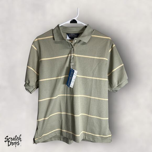 Lands End Womens Polo Shirt Medium NWT 100 Percent Cotton Made in USA Casual V11 - Picture 1 of 4